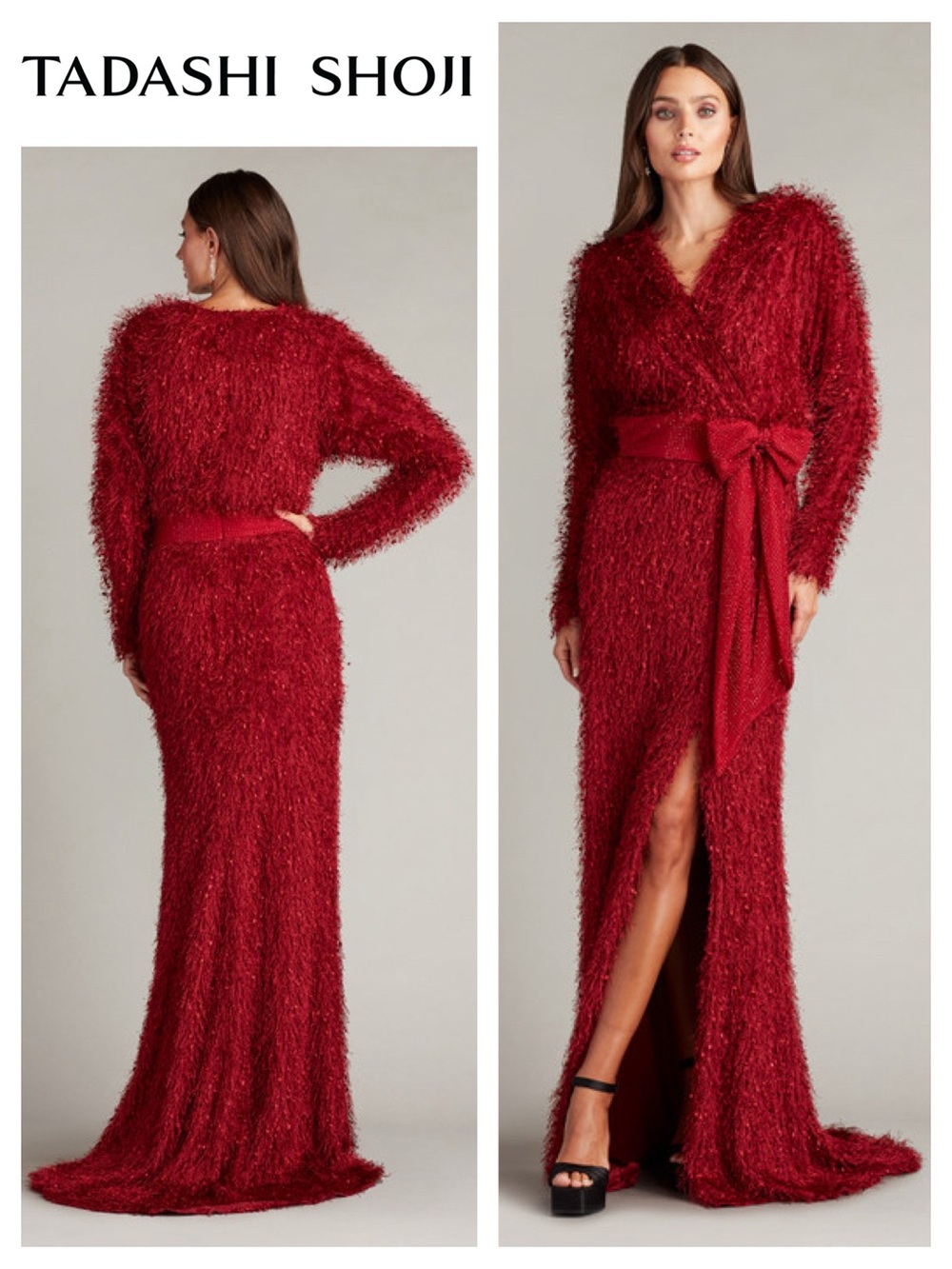 TADASHI SHOJI Beya Eyelash Yarn Gown